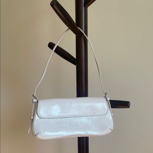 Zara Glossy White Shoulder Bag